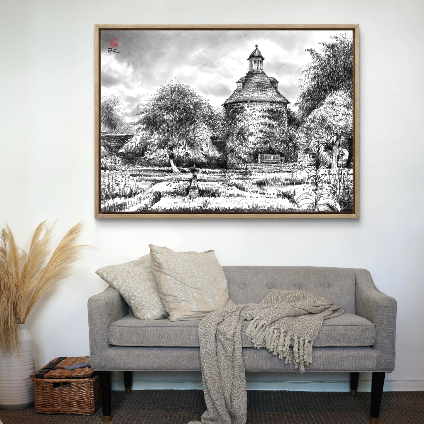 Rousham pigeon house - Canvas art print