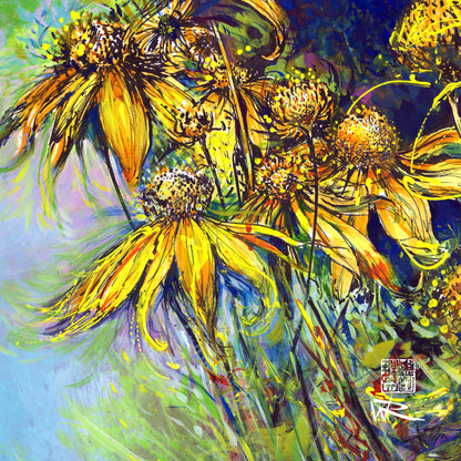 Rudbekias triptych 1 - Print on fine art paper