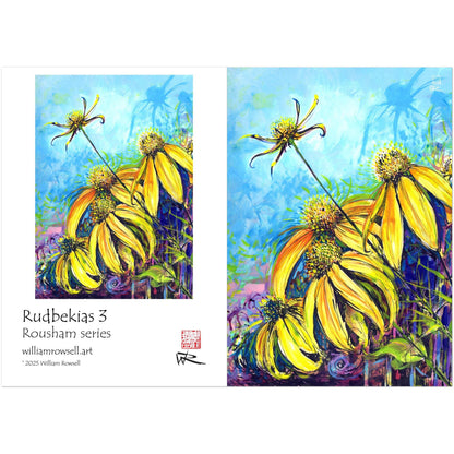 Rudbekias triptych 3 - Pack of 10 greeting cards