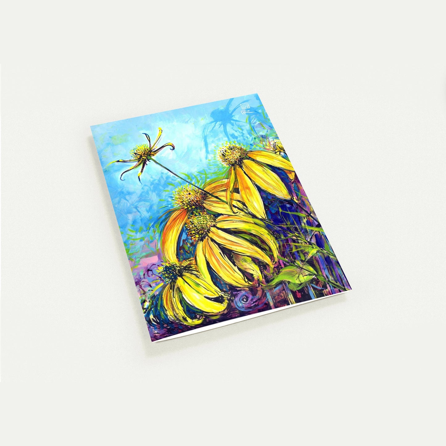 Rudbekias triptych 3 - Pack of 10 greeting cards