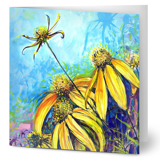 Rudbekias triptych 3 - Pack of 10 greeting cards
