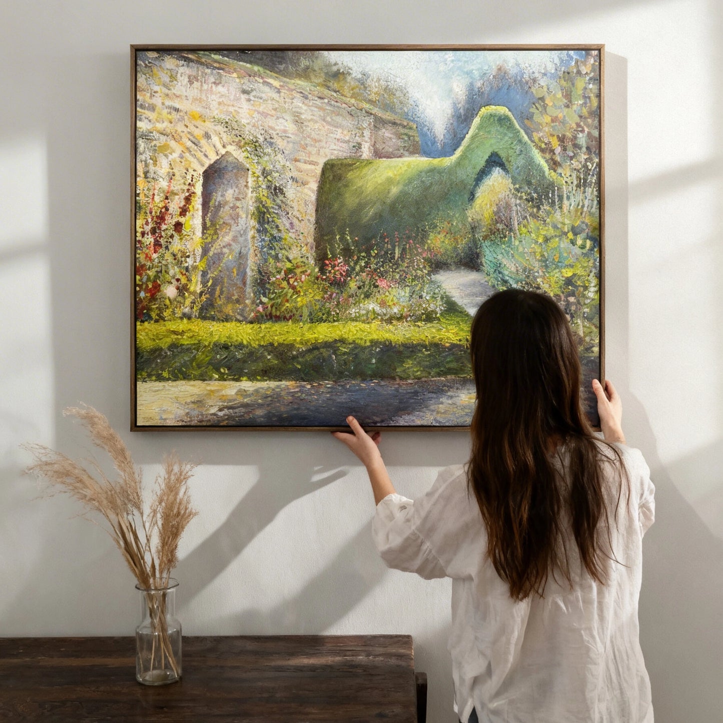 Rousham kitchen garden - Original oil painting