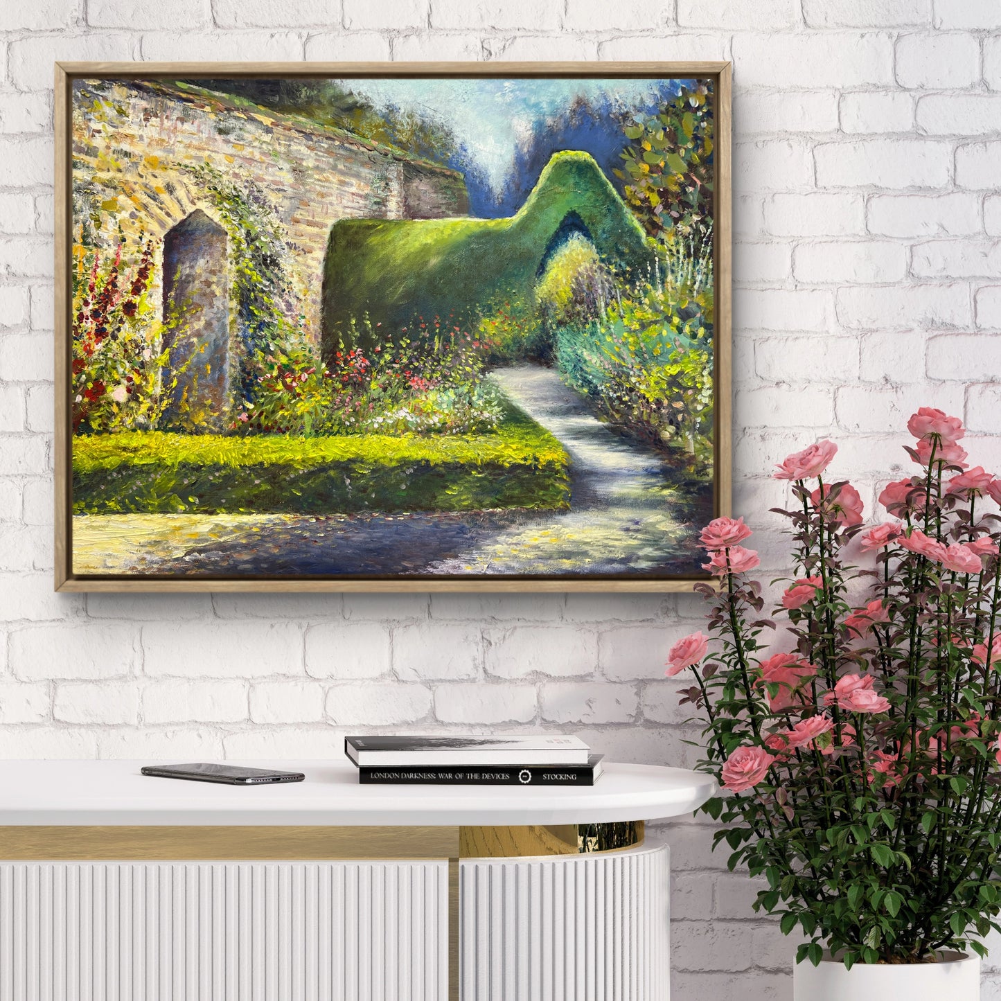 Rousham kitchen garden - Original oil painting