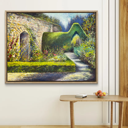 Rousham kitchen garden - Original oil painting