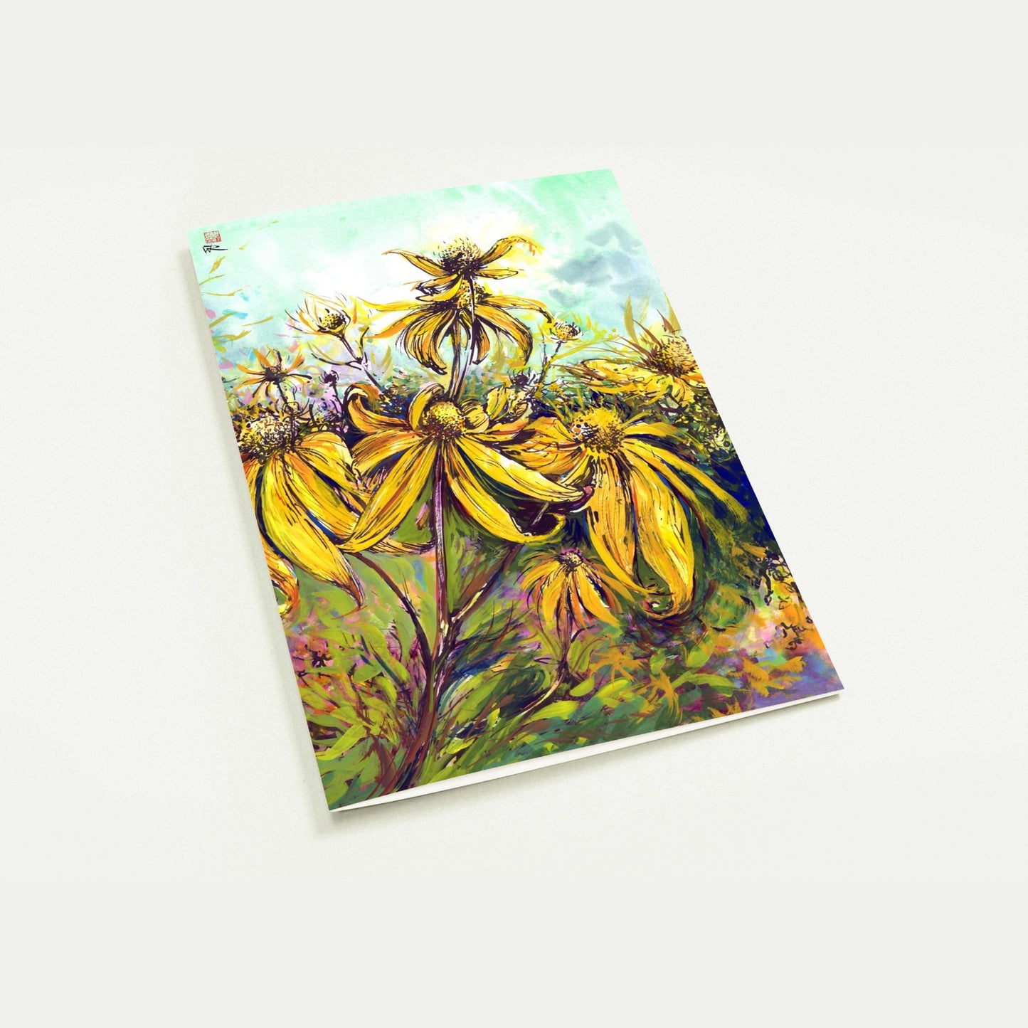 Rudbekias triptych 2 - Pack of 10 greeting cards