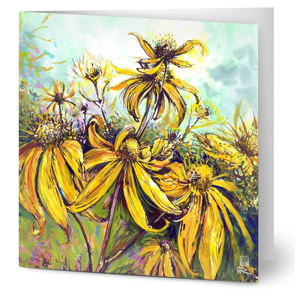 Rudbekias triptych 2 - Pack of 10 greeting cards