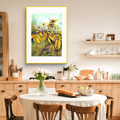 Rudbekias triptych 2 - Print on fine art paper