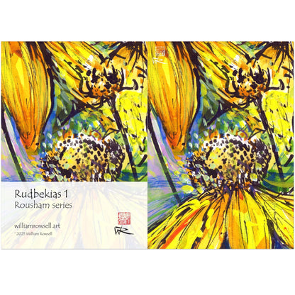 Rudbekias triptych 1 - Pack of 10 greeting cards