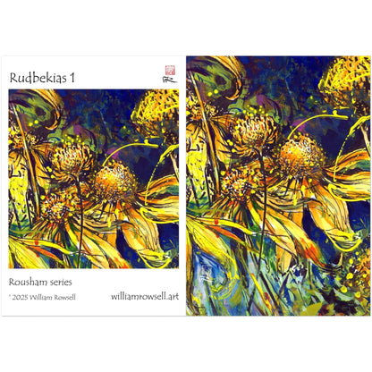 Rudbekias triptych 1 - Pack of 10 greeting cards