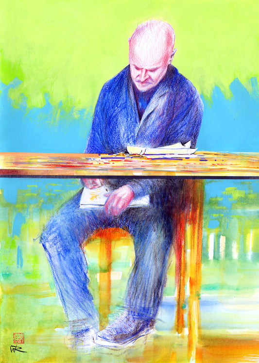Original mixed media painting - Rupert