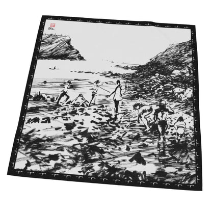 Lulworth Cove crab hunters - Scarf 90 x 90cm