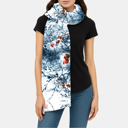September rose hips - Wide Blanket Scarf - 200 x 74cm