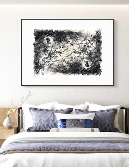 September rosehips mono 2 - Print on fine art paper