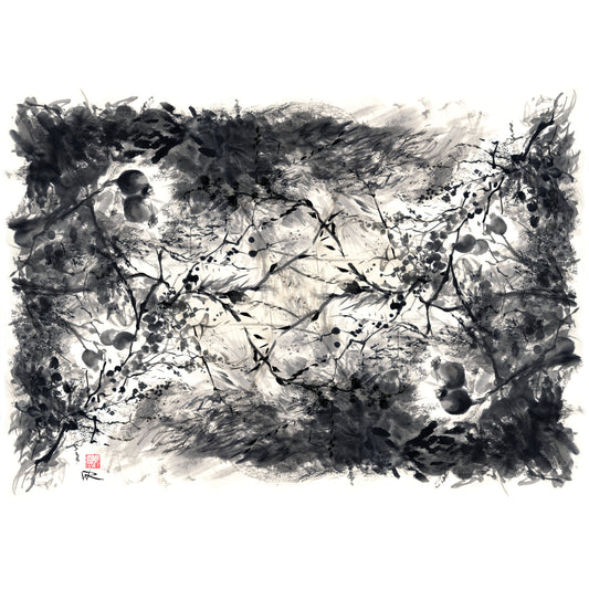 September rosehips mono 2 - Print on fine art paper