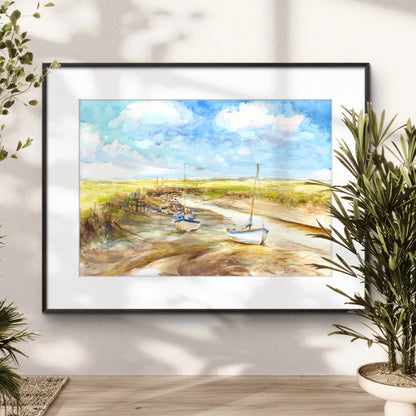 Tides out at Morston - Print on fine art paper