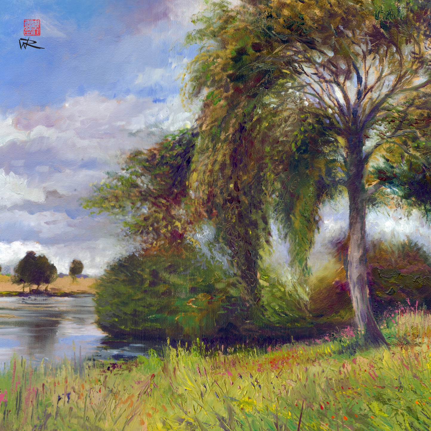 Wotton gardens meadow & lake - Print on fine art paper