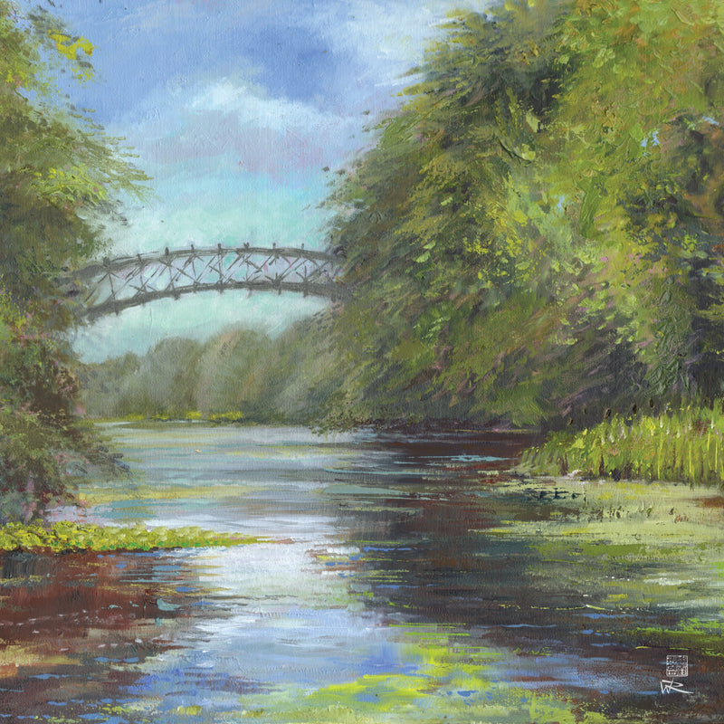 Lillies beneath the bridge at Wotton - Canvas art print