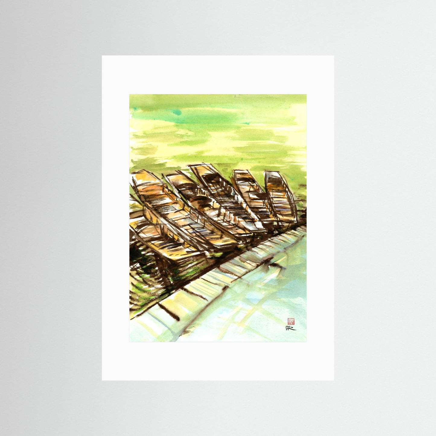 Punts on the Cherwell - paper print