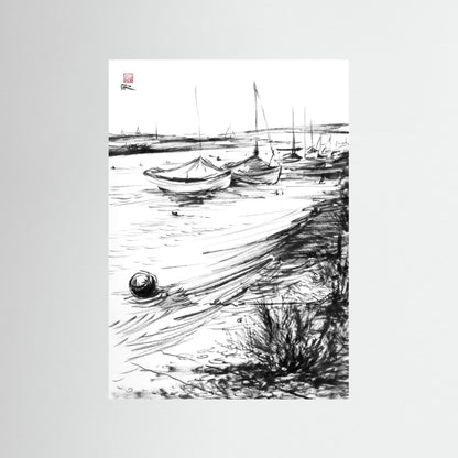 Blakeney mooring - paper print