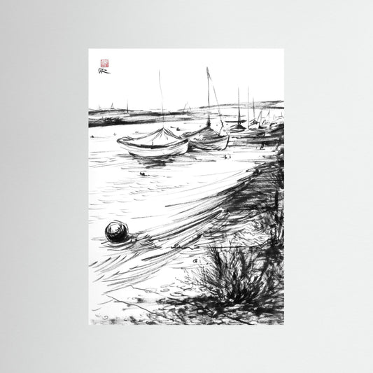 Blakeney mooring - paper print