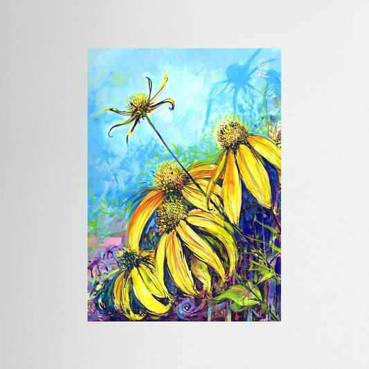 Rudbekias triptych 3 - Paper print