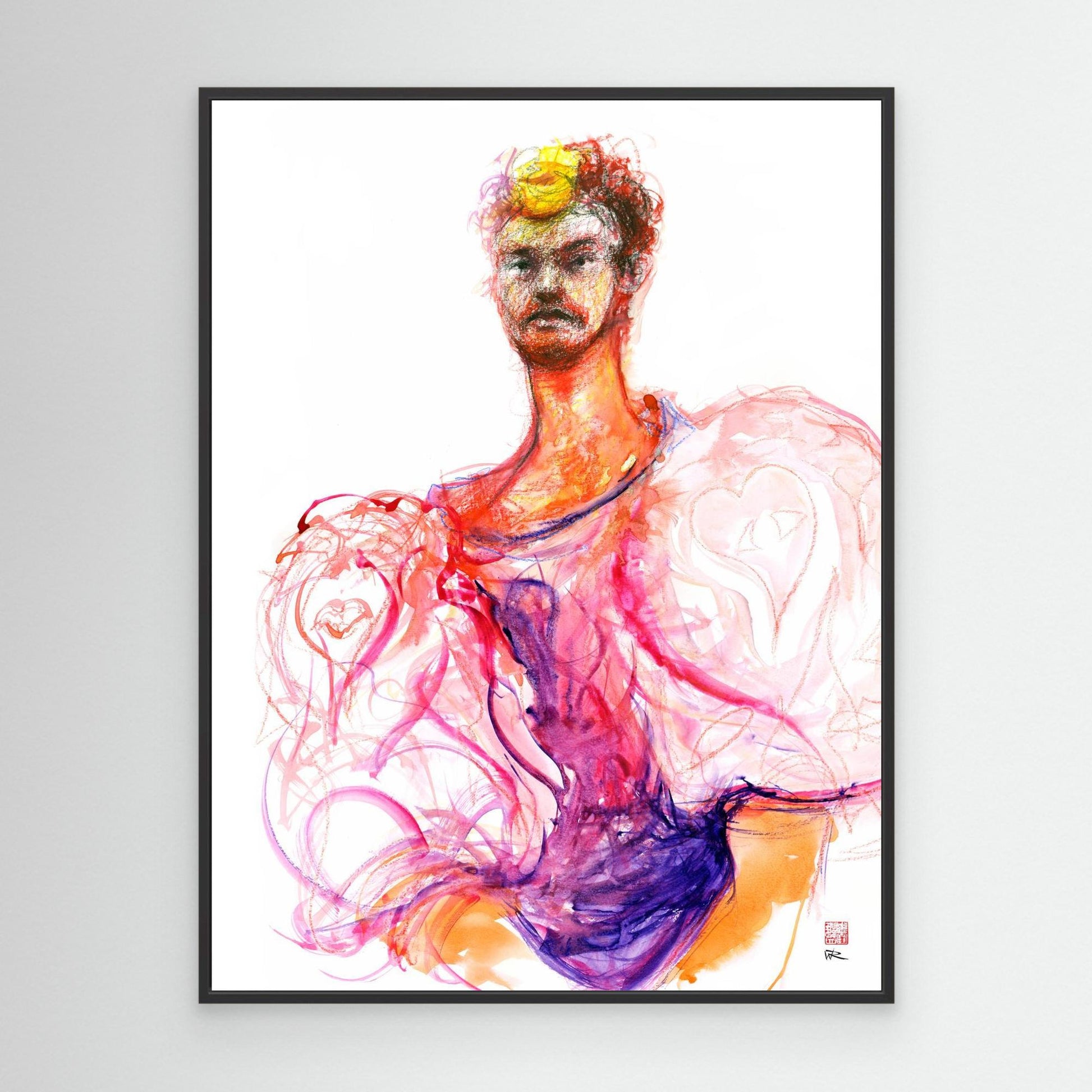 Fashion illustration of designs by Terry Milligan