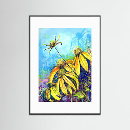 Rudbekias triptych 3 - Paper print