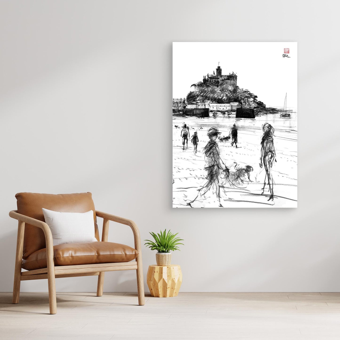 Dog walkers on Marazion beach