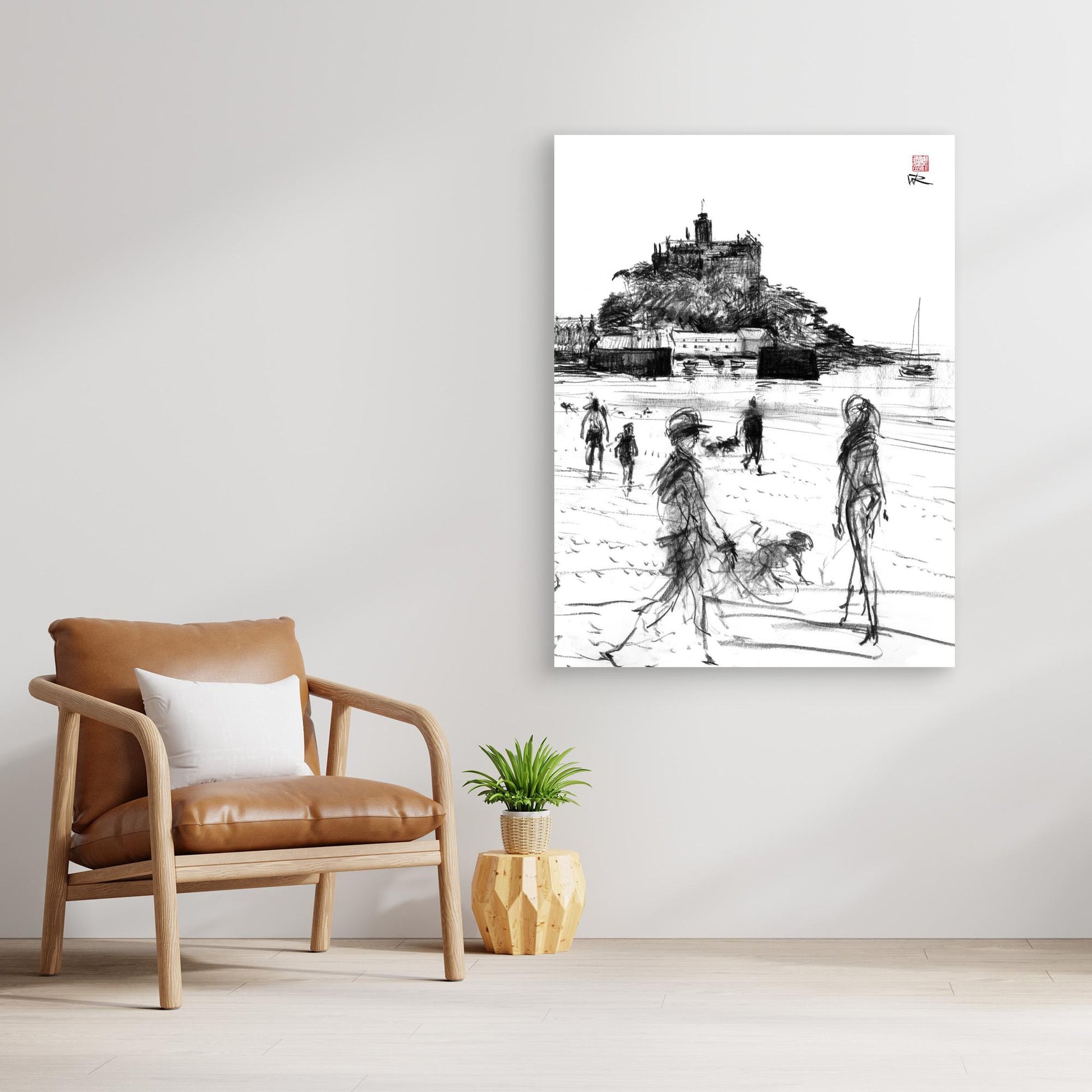 Dog walkers on Marazion beach