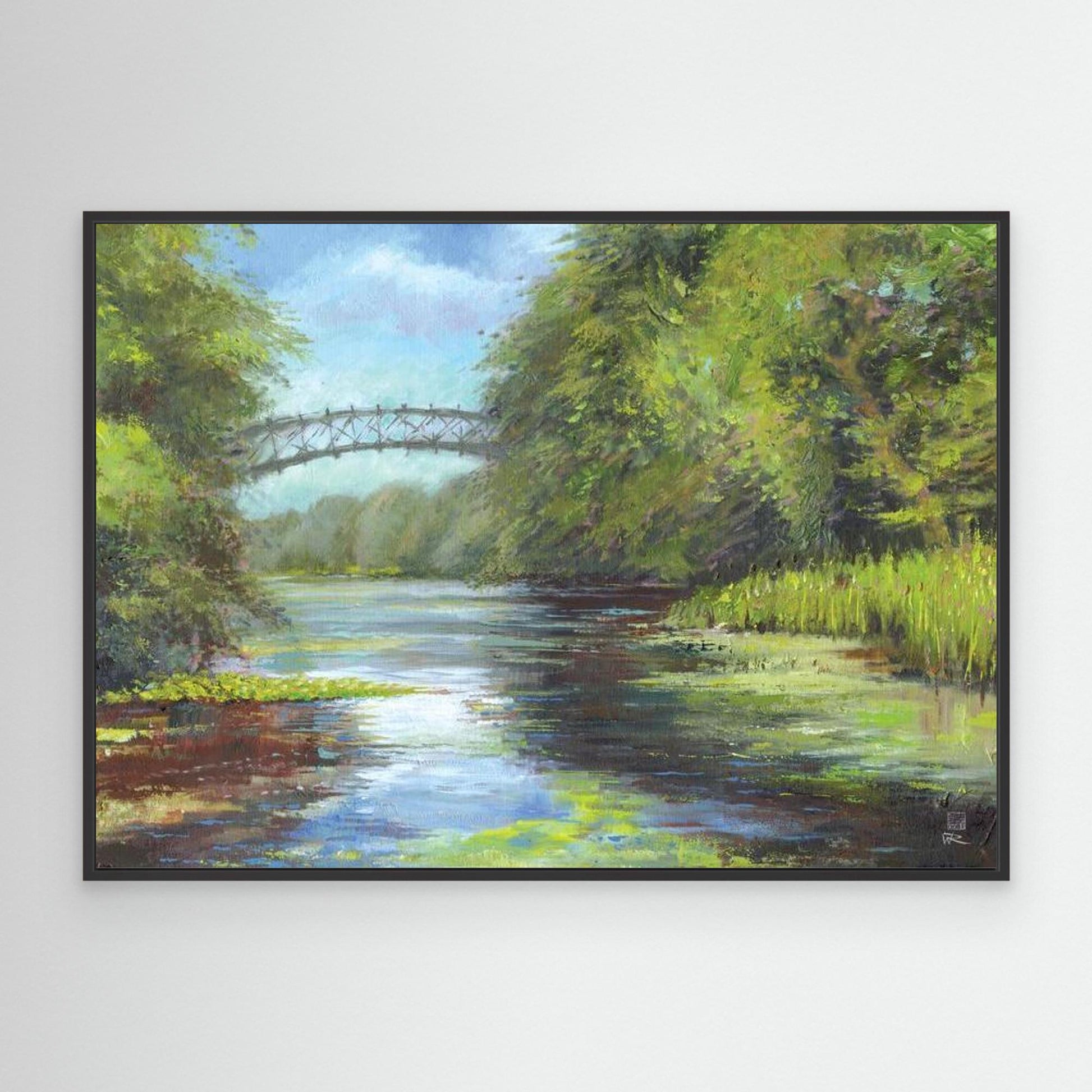Lillies beneath the bridge at Wotton - Canvas art print