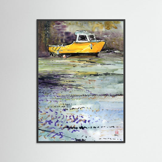 Porthleven fishing boat - paper print