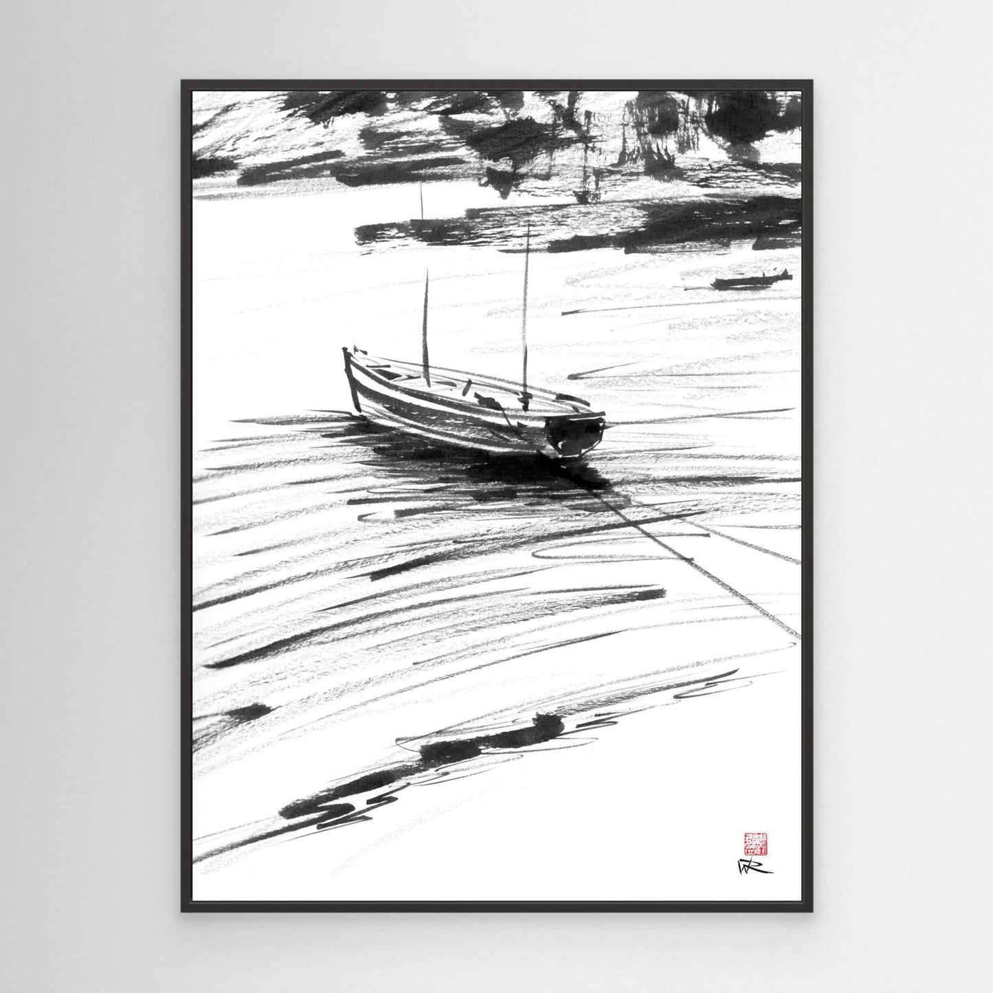 Boat moored in St Ives harbour