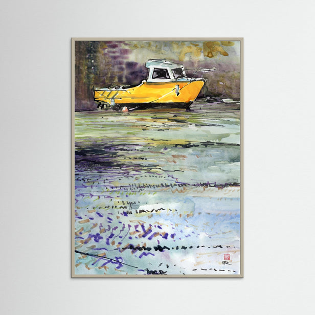 Porthleven fishing boat - paper print