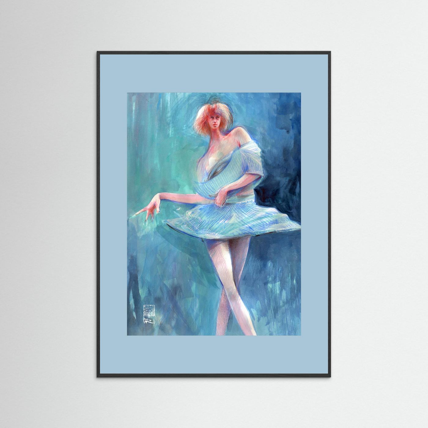 Catwalk in blue - Print on fine art paper