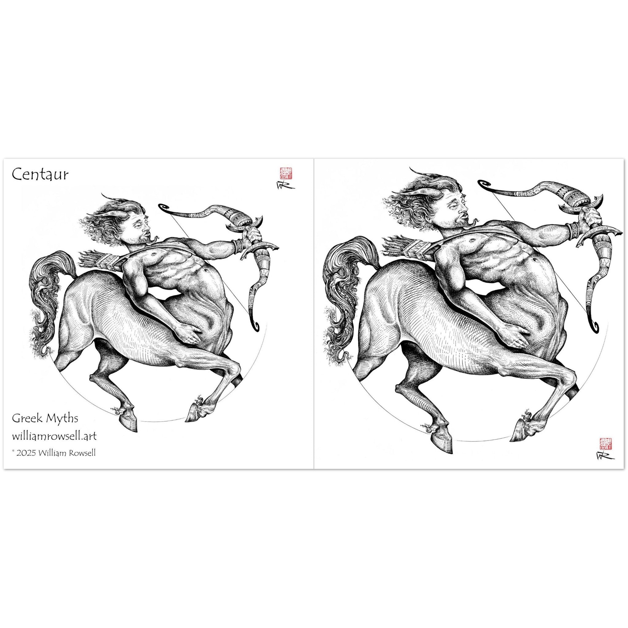 mireille chasseur レア　ケンタ　TS CENTAUR Centaur - Myths pack of 10 Greeting Cards – William Rowsell Fine Art