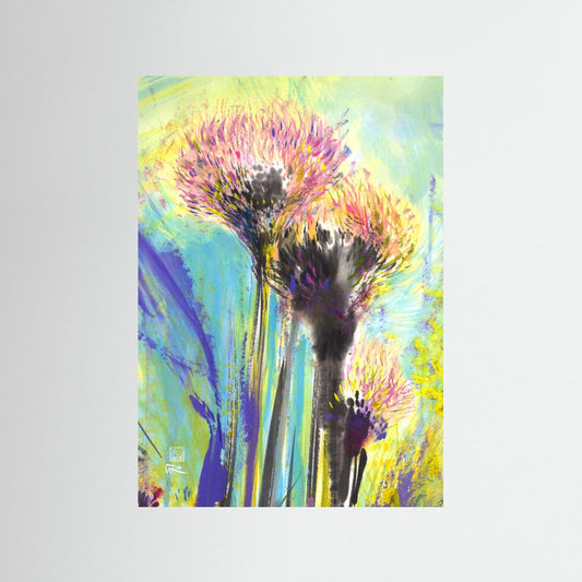 Allium flowerheads - paper print