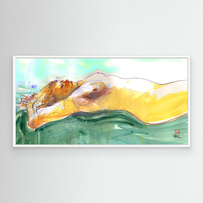 Kelly on sofa - canvas print