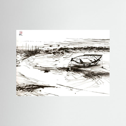 Down to the sea from Morston - Paper print