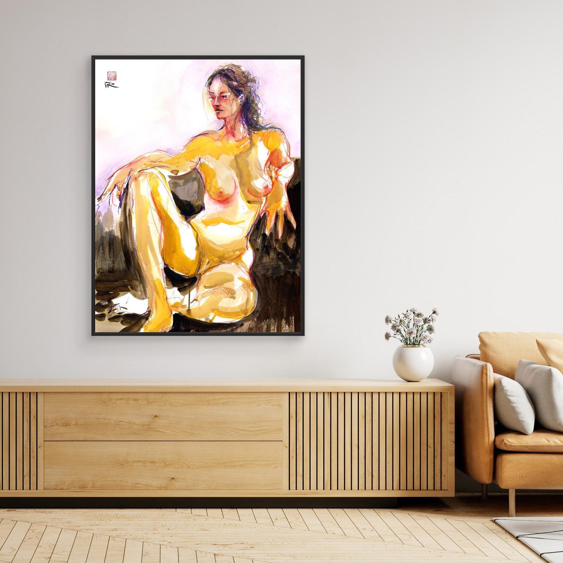 Seated pose - canvas print