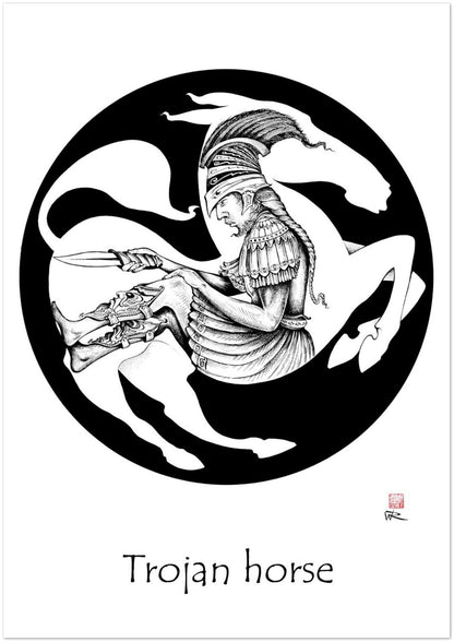 Trojan horse - Myths pack of 10 Greeting Cards