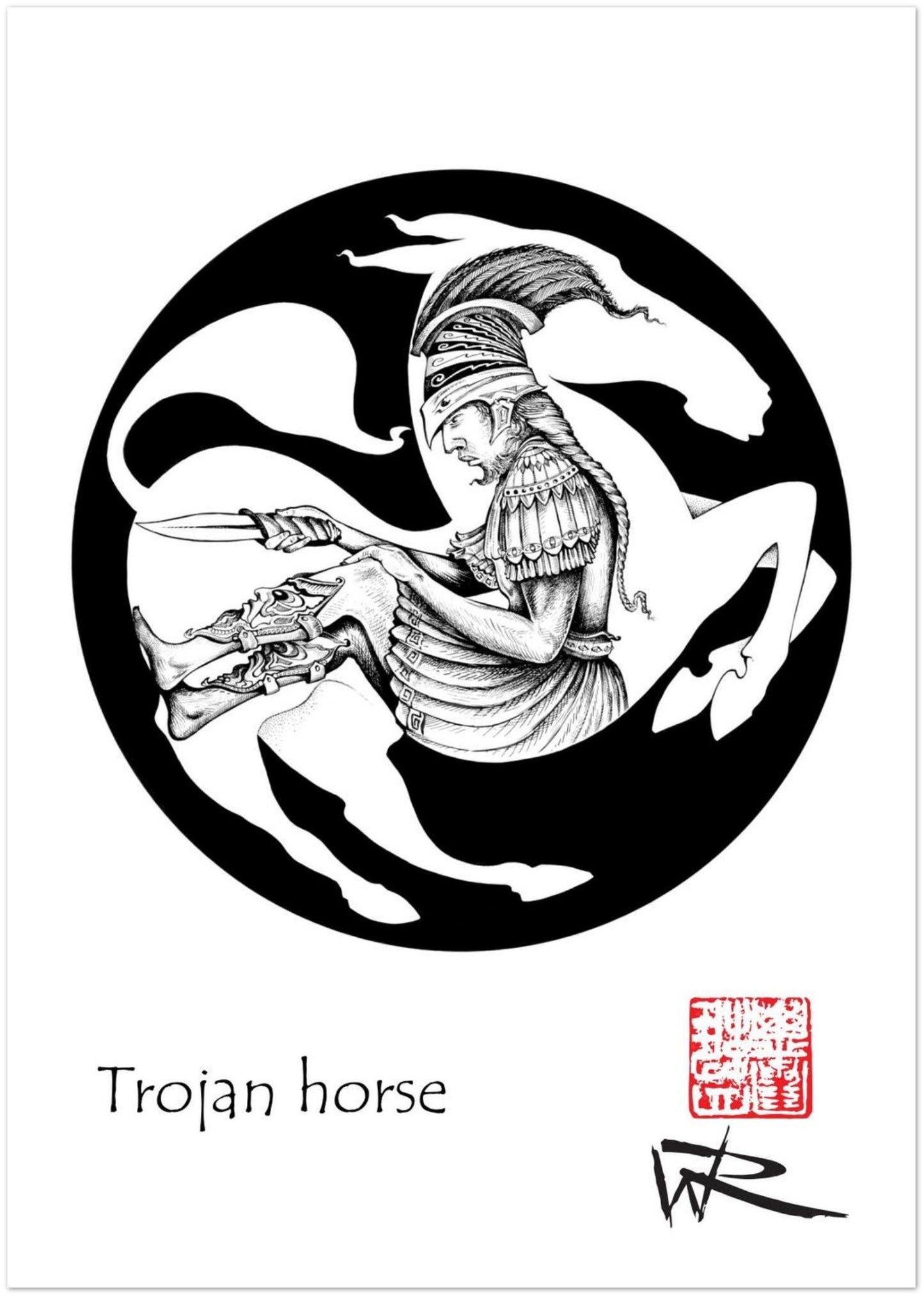 Trojan horse - Myths pack of 10 Greeting Cards