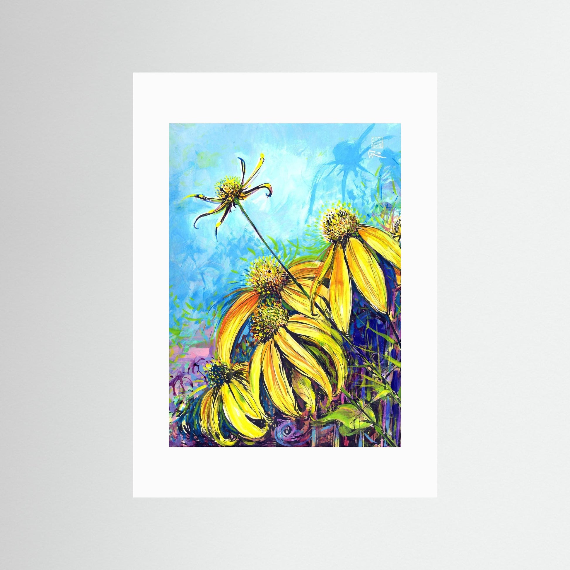 Rudbekias triptych 3 - Paper print