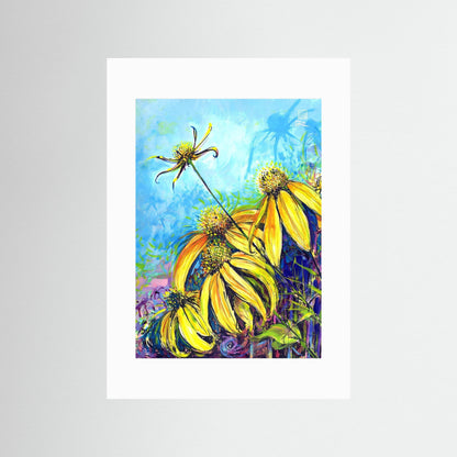 Rudbekias triptych 3 - Paper print