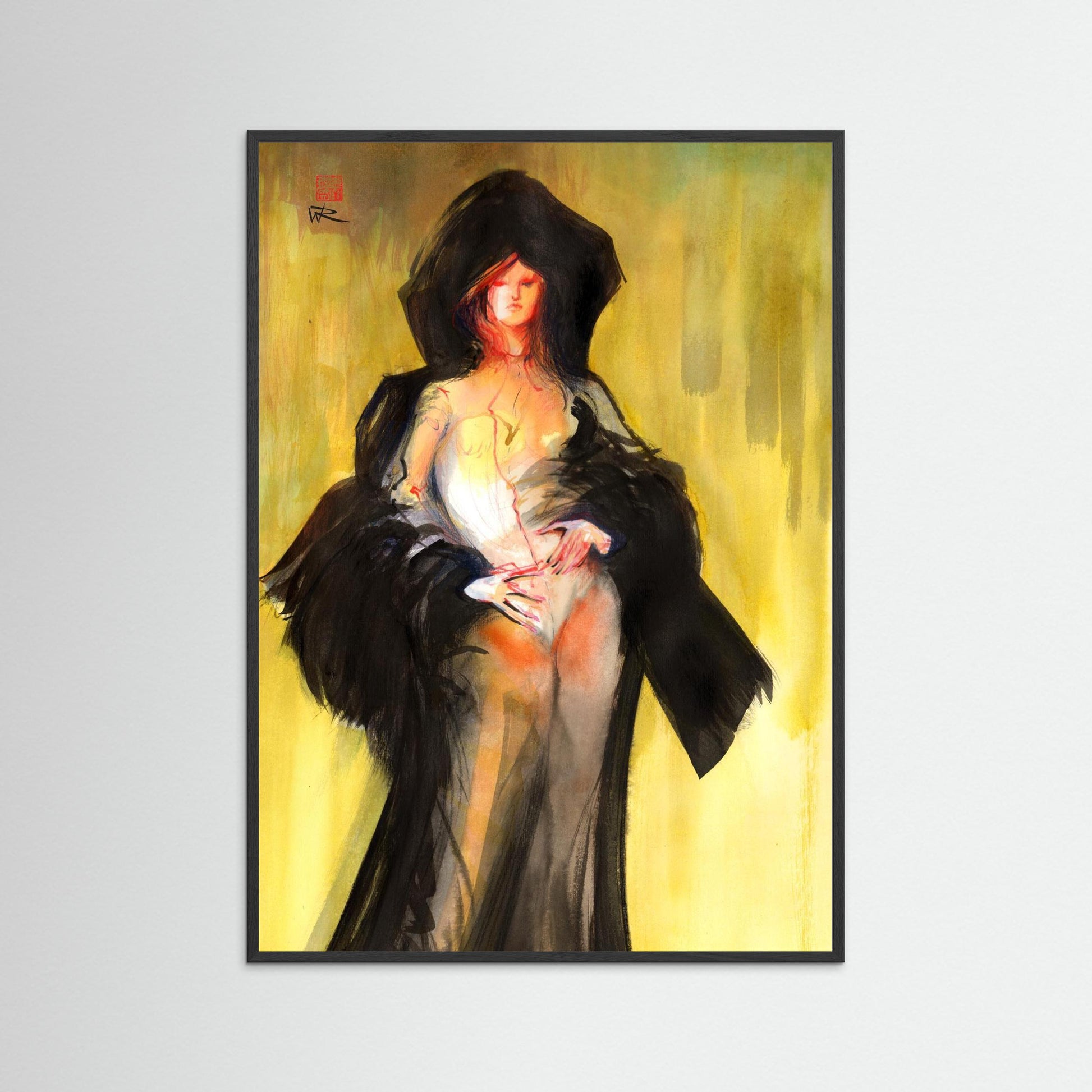 Hooded cape fashion - Paper print