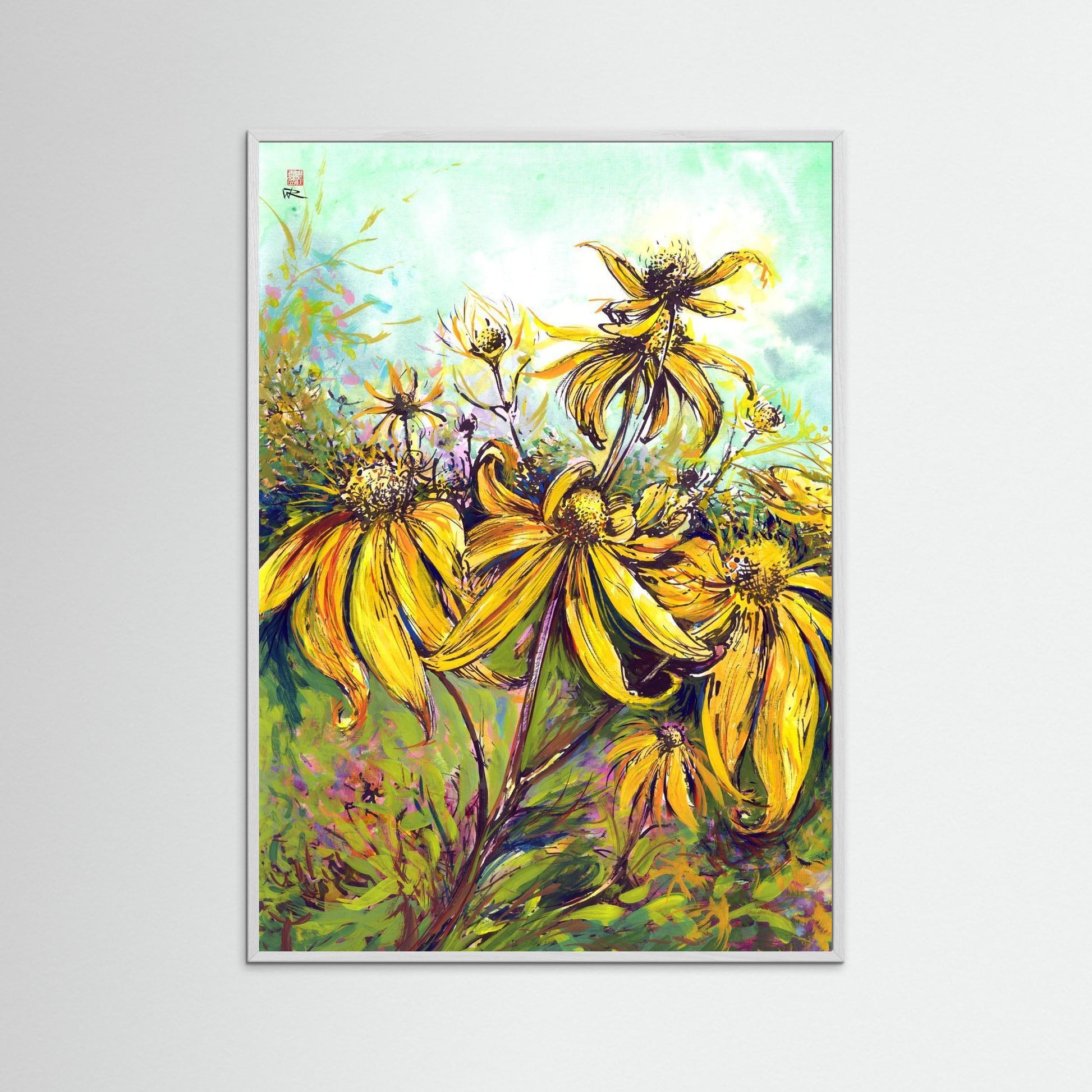 Rudbekias triptych 2 - Paper print