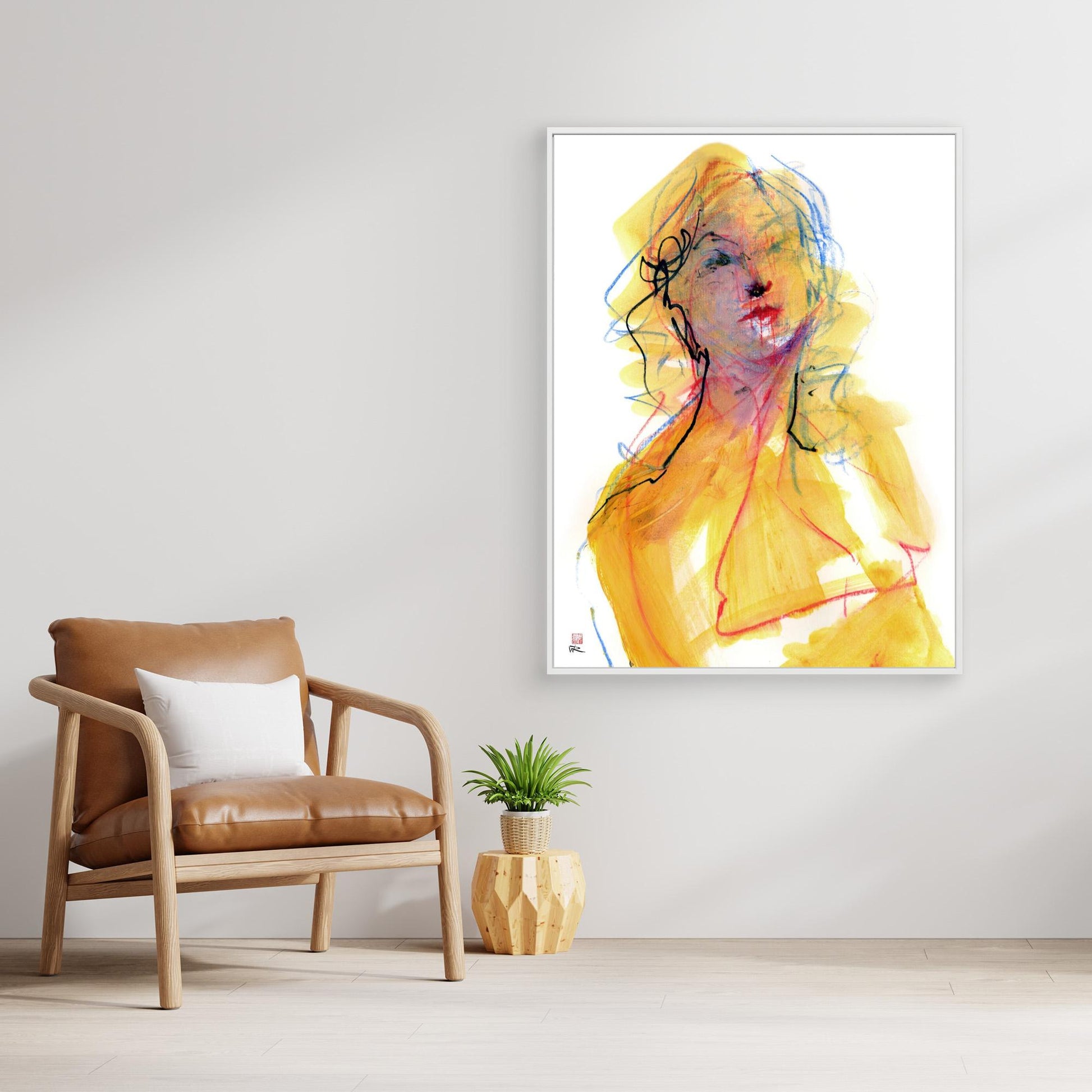 Red riding hood portrait - canvas print