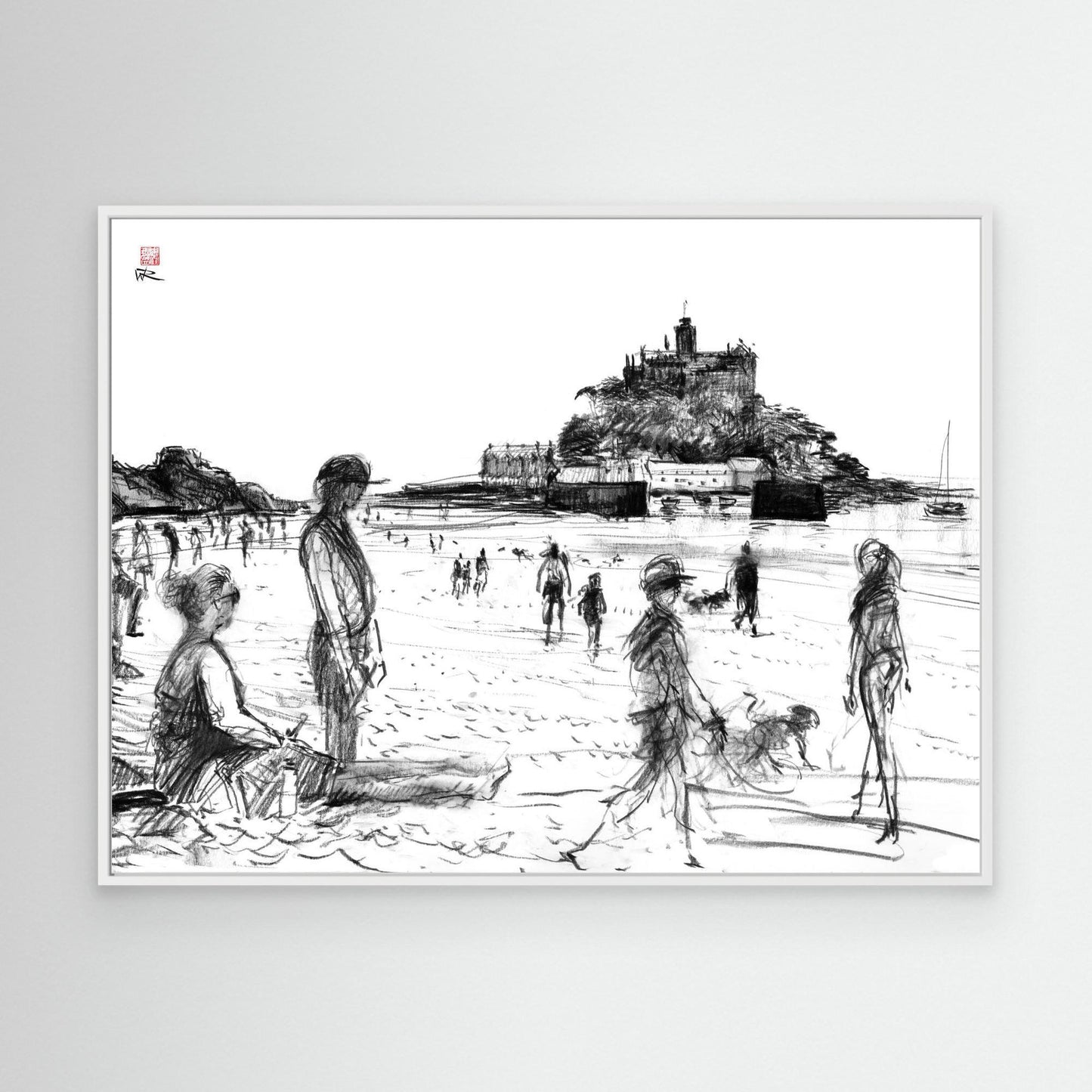 Walking the dogs on Marazion beach