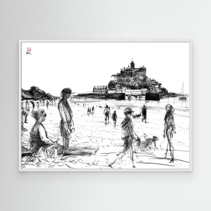 Walking the dogs on Marazion beach