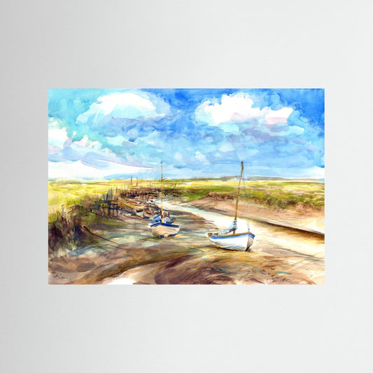 Tides out at Morston - paper print
