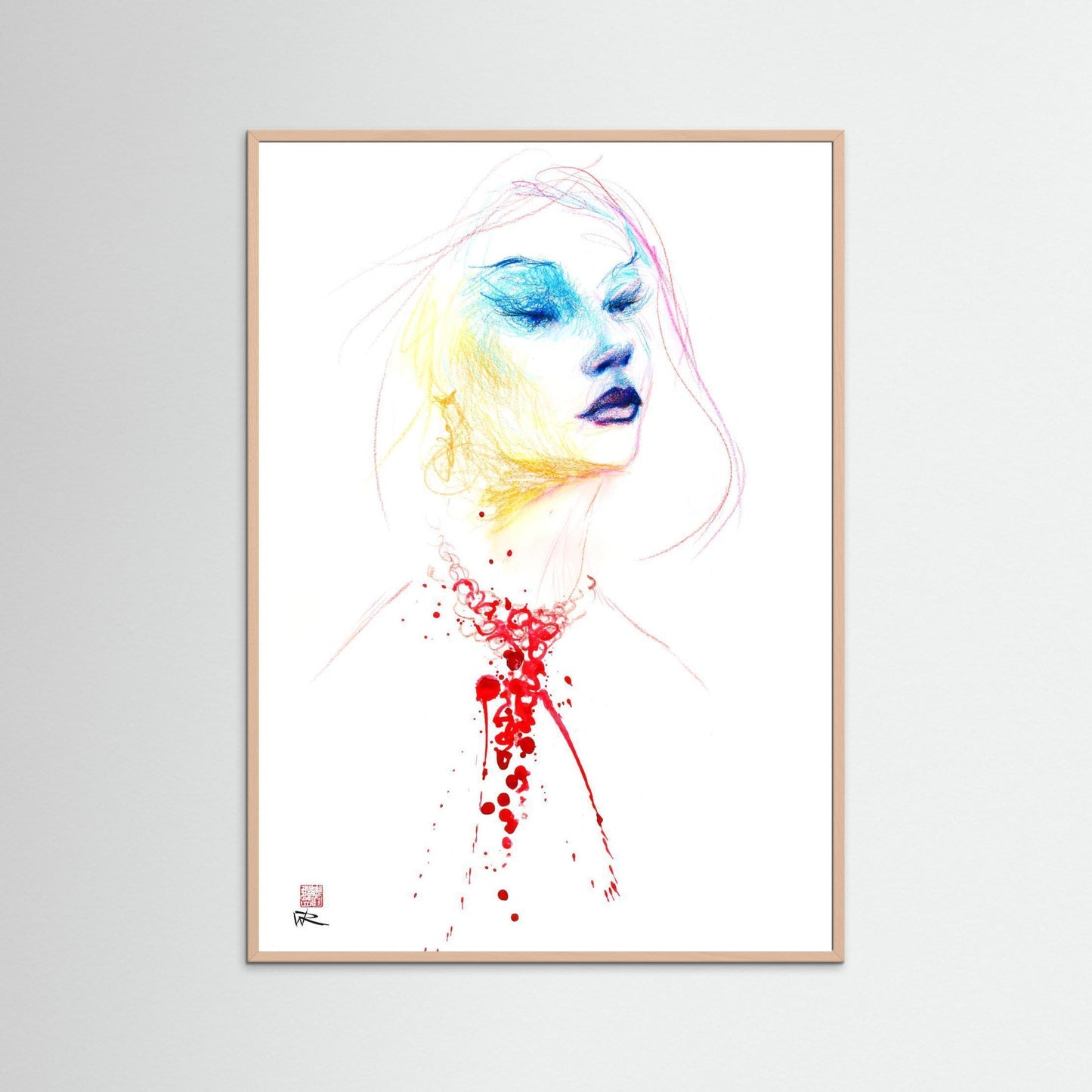 Blood red necklace - Paper print